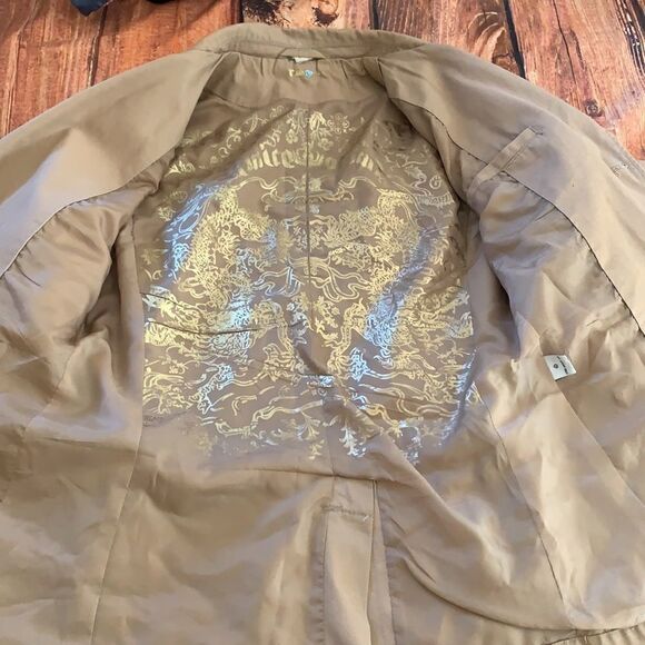 Military Style Beige Twice Lightweight  Jacket Size Medium - Picture 7 of 10